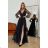 Women's Plus Size (42-46) Long Elegant Party Sleeveless Dress POLISH FASHION PMLBC23265-10 42 black