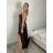 Long satin strapless evening dress for women (XS/S/M ONE SIZE) ITALIAN FASHION IMC25119