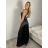 Long satin strapless evening dress for women (XS/S/M ONE SIZE) ITALIAN FASHION IMC25119