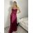Long satin strapless evening dress for women (XS/S/M ONE SIZE) ITALIAN FASHION IMC25119
