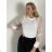 Women's elegant long sleeve T-shirt (S/M ONE SIZE) ITALIAN FASHION IMM23FS33019 -   white -   S / M / L