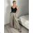 Long elegant trousers with belt for women (S/M/L ONE SIZE) ITALIAN FASHION IMC25434