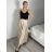 Women's Oversized Knitted Long Sleeve Sweater (S/M ONE SIZE) ITALIAN FASHION IMSN2416125 -   beige -   S / M / L