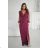 Women's long sleeve formal dress (34-48) POLISH FASHION PMLBC25314-01 44 wine