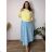 Women's Summer Long Harem Pants (42/44/46 ONE SIZE) ITALIAN FASHION IM424361  žlutá hořčicová