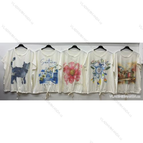 Summer dress oval short sleeve women's oversized (50/52/54 ONE SIZE) ITALIAN FASHION IM425011