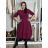 Women's Oversized Knitted Long Sleeve Sweater (S/M ONE SIZE) ITALIAN FASHION IMSN2416125 -   wine -   L