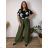 Women's Summer Long Harem Pants (42/44/46 ONE SIZE) ITALIAN FASHION IM424361 50/52/54 green khaki
