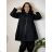 Women's Oversized Knitted Long Sleeve Sweater (S/M ONE SIZE) ITALIAN FASHION IMSN2416125  black
