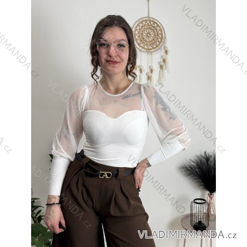 Women's summer top (UNI S / M) ITALIAN FASHION IMM20396 white XS/S/M