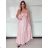 Women's Long Chiffon Short Sleeve Dress (S/M ONE SIZE) ITALIAN FASHION IMWGS231048