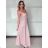 Women's Long Chiffon Short Sleeve Dress (S/M ONE SIZE) ITALIAN FASHION IMWGS231048