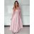 Women's Long Chiffon Short Sleeve Dress (S/M ONE SIZE) ITALIAN FASHION IMWGS231048