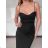 Women's Long Chiffon Short Sleeve Dress (S/M ONE SIZE) ITALIAN FASHION IMWGS231048 S / M black