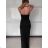 Women's Long Chiffon Short Sleeve Dress (S/M ONE SIZE) ITALIAN FASHION IMWGS231048 S / M black