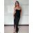 Women's Long Chiffon Short Sleeve Dress (S/M ONE SIZE) ITALIAN FASHION IMWGS231048 S / M black