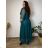 Women's short sleeve summer casual dress (S/M/L ONE SIZE) ITALIAN FASHION IMWGB25022  dark emerald