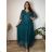 Women's short sleeve summer casual dress (S/M/L ONE SIZE) ITALIAN FASHION IMWGB25022  dark emerald