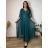 Women's short sleeve summer casual dress (S/M/L ONE SIZE) ITALIAN FASHION IMWGB25022  dark emerald