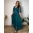 Women's short sleeve summer casual dress (S/M/L ONE SIZE) ITALIAN FASHION IMWGB25022  dark emerald