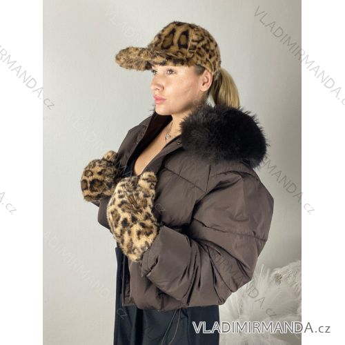 Women's winter hat (ONE SIZE) BEST EMILIE LIS25MZ-538 ONE SIZE hnědá leopard