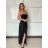 Women's Long Chiffon Short Sleeve Dress (S/M ONE SIZE) ITALIAN FASHION IMWGS231048 S / M black