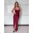 Women's Long Chiffon Short Sleeve Dress (S/M ONE SIZE) ITALIAN FASHION IMWGS231048 S / M wine
