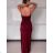 Women's Long Chiffon Short Sleeve Dress (S/M ONE SIZE) ITALIAN FASHION IMWGS231048 S / M wine