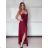 Women's Long Chiffon Short Sleeve Dress (S/M ONE SIZE) ITALIAN FASHION IMWGS231048 S / M wine