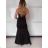 Women's Long Chiffon Short Sleeve Dress (S/M ONE SIZE) ITALIAN FASHION IMWGS231048 S / M black