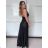 Women's Long Chiffon Short Sleeve Dress (S/M ONE SIZE) ITALIAN FASHION IMWGS231048 S / M black