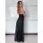 Women's Long Chiffon Short Sleeve Dress (S/M ONE SIZE) ITALIAN FASHION IMWGS231048 S / M black