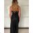 Women's Long Chiffon Short Sleeve Dress (S/M ONE SIZE) ITALIAN FASHION IMWGS231048 S / M black