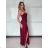 Women's Long Chiffon Short Sleeve Dress (S/M ONE SIZE) ITALIAN FASHION IMWGS231048 S / M wine
