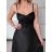 Women's Long Chiffon Short Sleeve Dress (S/M ONE SIZE) ITALIAN FASHION IMWGS231048 S / M black