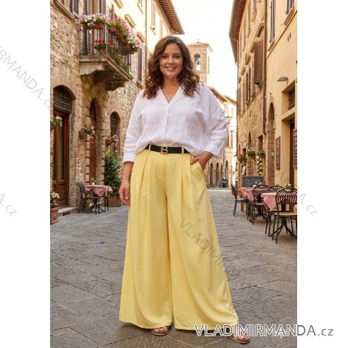 Women's summer pants with belt, oversized (40/42/44 ONE SIZE) ITALIAN FASHION IM426014