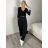 Women's Oversized Knitted Long Sleeve Sweater (S/M ONE SIZE) ITALIAN FASHION IMSN2416125 S / M / L black