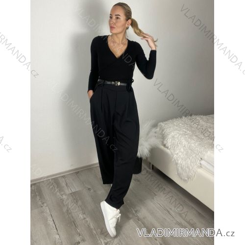 Women's Oversized Knitted Long Sleeve Sweater (S/M ONE SIZE) ITALIAN FASHION IMSN2416125 S / M / L black