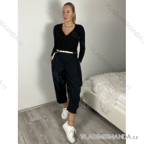 Women's Oversized Knitted Long Sleeve Sweater (S/M ONE SIZE) ITALIAN FASHION IMSN2416125 S / M / L black