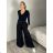 Women's Oversized Knitted Long Sleeve Sweater (S/M ONE SIZE) ITALIAN FASHION IMSN2416125 S / M / L black