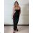 Women's Long Chiffon Short Sleeve Dress (S/M ONE SIZE) ITALIAN FASHION IMWGS231048 S / M black