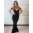 Women's Long Chiffon Short Sleeve Dress (S/M ONE SIZE) ITALIAN FASHION IMWGS231048 S / M / L black