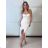 Women's Long Chiffon Short Sleeve Dress (S/M ONE SIZE) ITALIAN FASHION IMWGS231048 S / M white