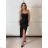 Women's Long Chiffon Short Sleeve Dress (S/M ONE SIZE) ITALIAN FASHION IMWGS231048 S / M black