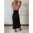 Women's Long Chiffon Short Sleeve Dress (S/M ONE SIZE) ITALIAN FASHION IMWGS231048 S / M black