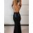 Women's Long Chiffon Short Sleeve Dress (S/M ONE SIZE) ITALIAN FASHION IMWGS231048 S / M black
