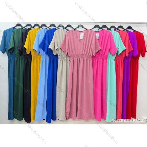 Summer dress oval short sleeve women's oversized (50/52/54 ONE SIZE) ITALIAN FASHION IM425011