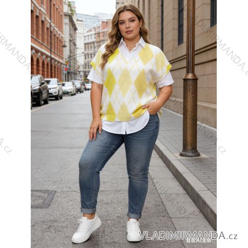 Summer dress oval short sleeve women's oversized (50/52/54 ONE SIZE) ITALIAN FASHION IM425011