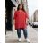 Summer dress oval short sleeve women's oversized (50/52/54 ONE SIZE) ITALIAN FASHION IM425011