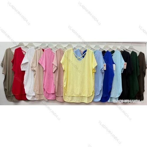 Summer short sleeve tunic for women, oversized (54/56/58 ONE SIZE) ITALIAN FASHION IM426044